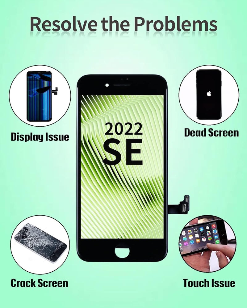 Ayake Store for iPhone SE 2022/SE3 Screen Replacement, Touch Digitizer and LCD Display Asselmbly for iPhone SE 2022 4.7 inch with Tool Kits A2783, A2595, A2785, A2782, A2784 - Image 3